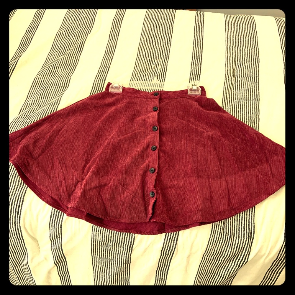 burgundy skirt
